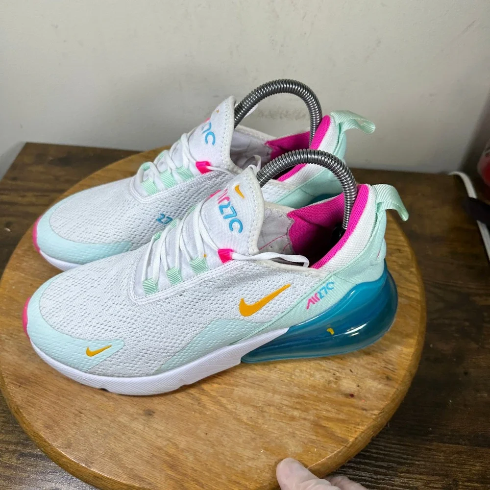 Nike Air Max 270 Women White Arctic Punch Hyper Jade CJ0568-100 Size 8.5